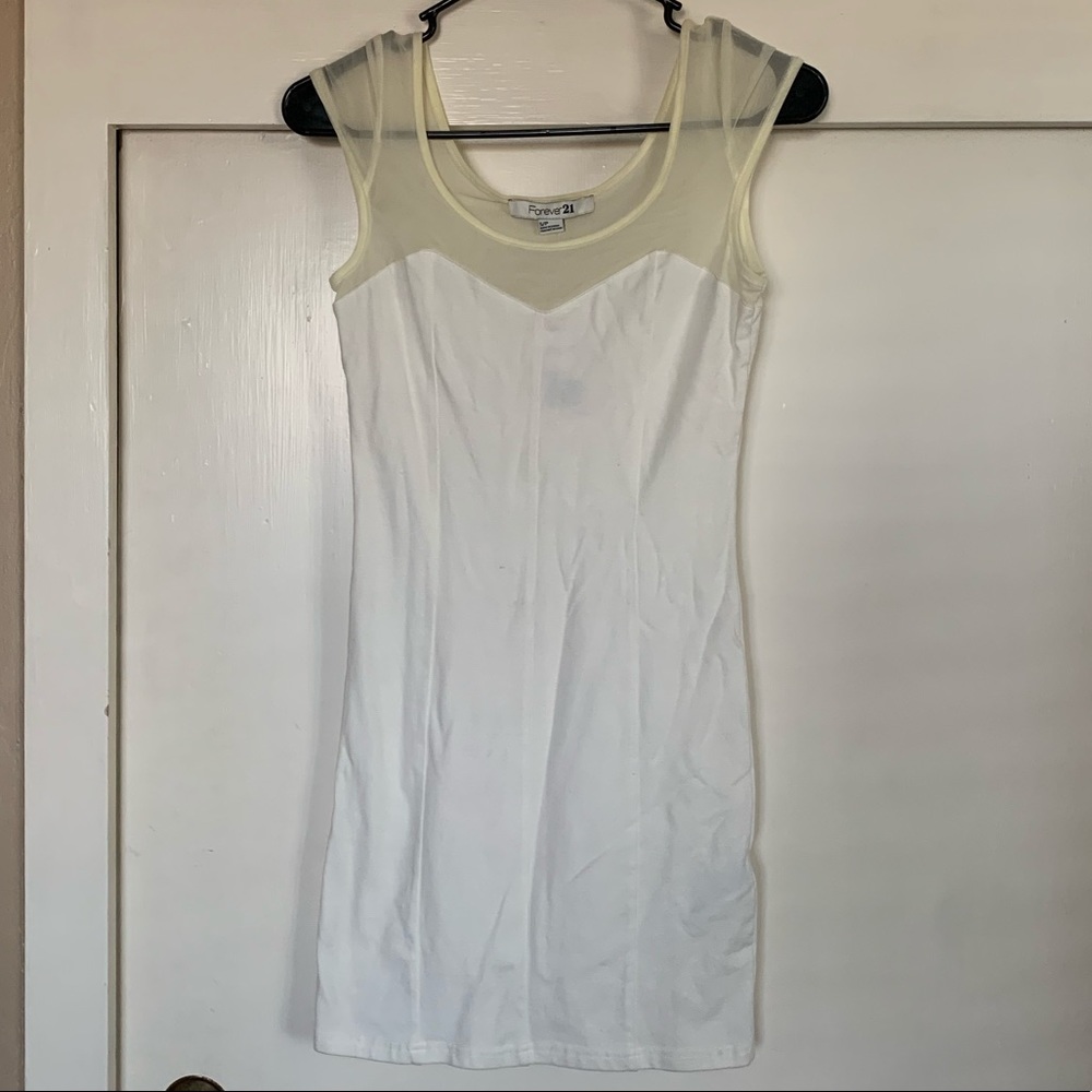F21 Bodycon White Dress